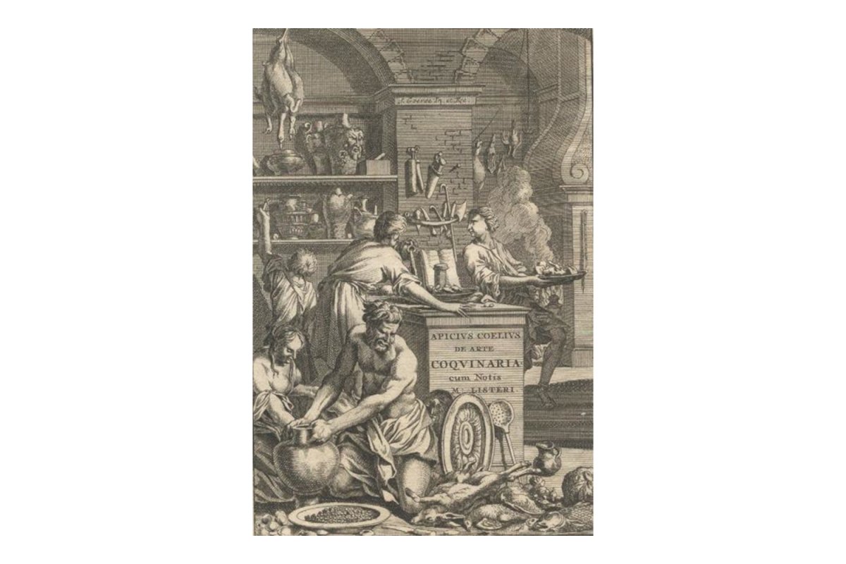 Frontispicio de una edición de 1709 del libro De Re Coquinaria de Apicius