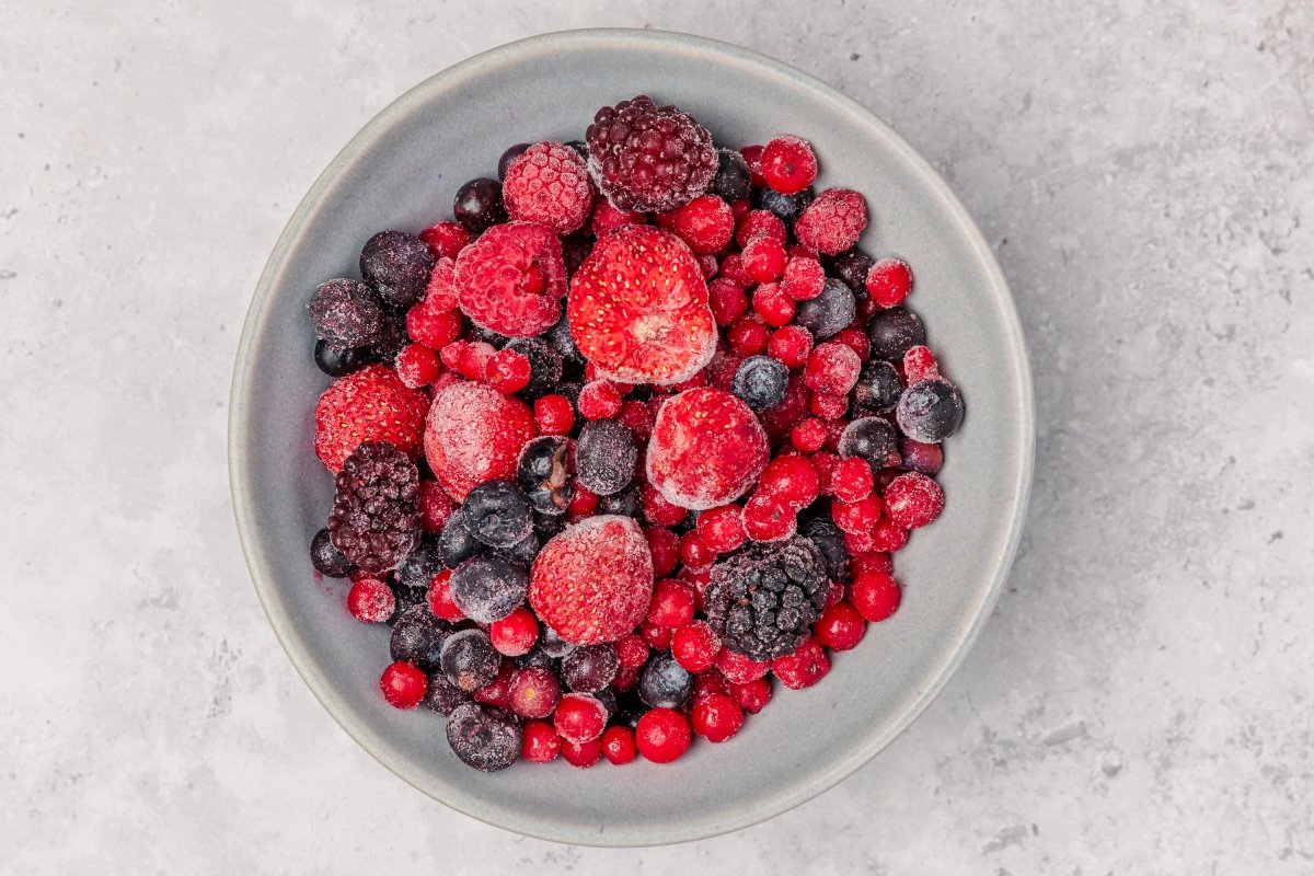 Frutas para el helado de frutas congeladas en Thermomix