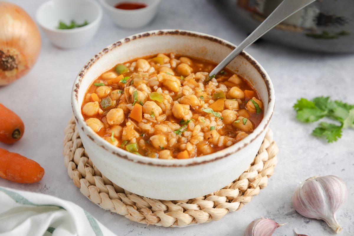 Garbanzos con arroz preparados