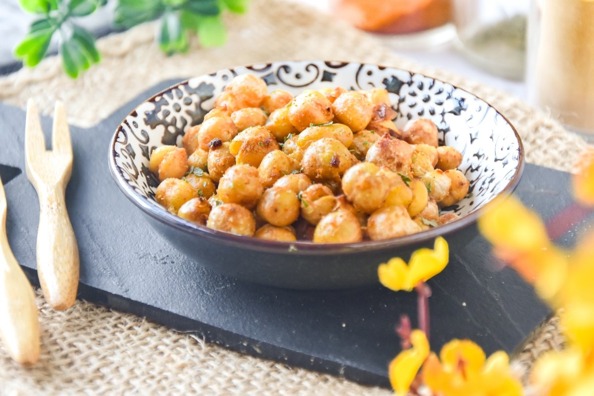 Garbanzos en freidora de aire caseros