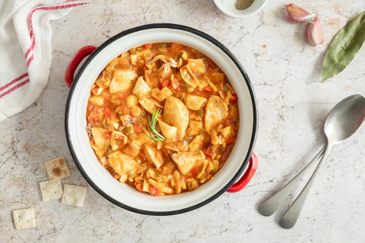 Gazpacho de mero preparado