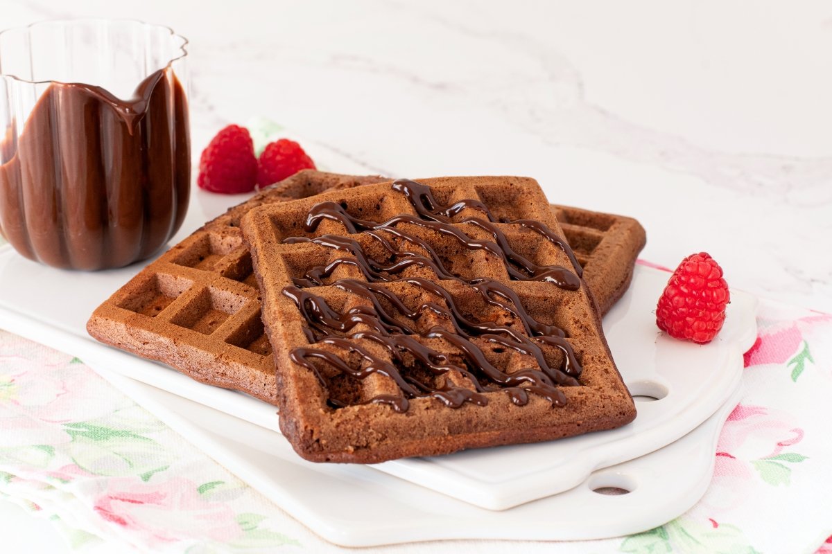 Gofres de chocolate listos para servir