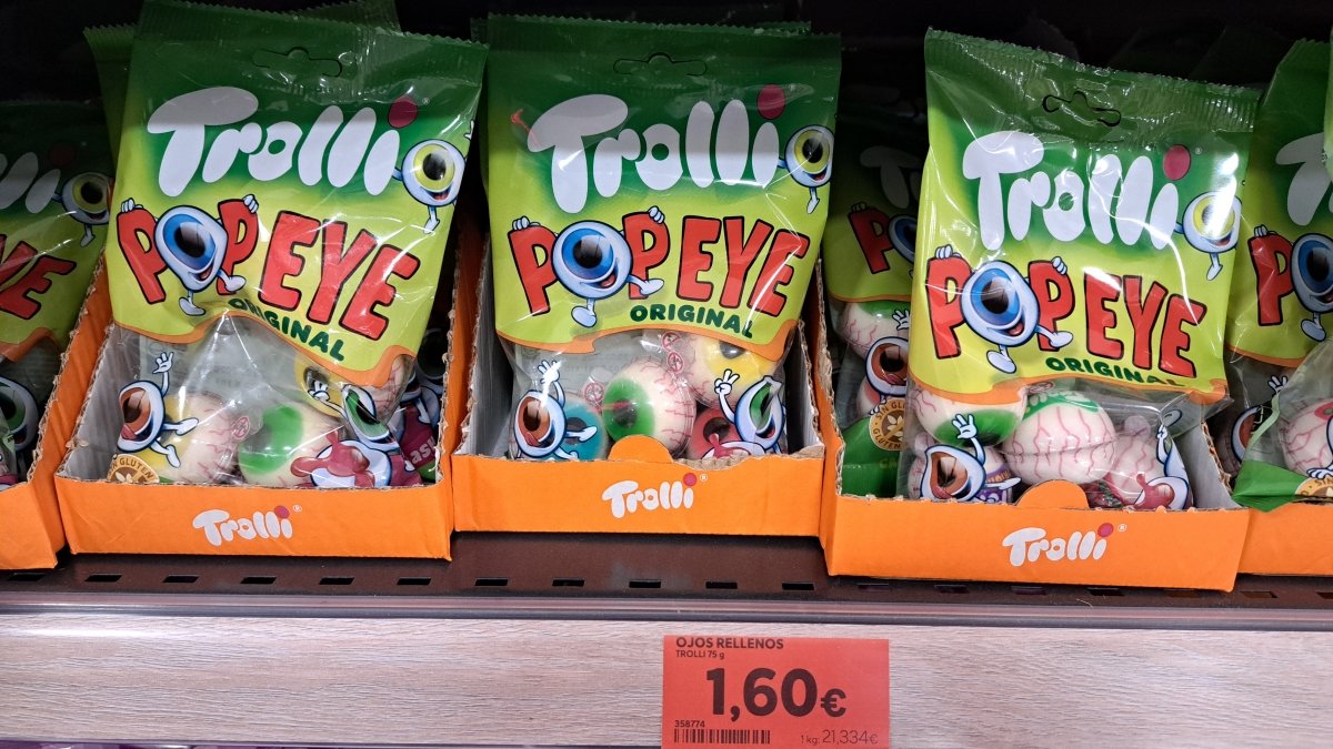 Golosinas ojos rellenos Halloween Trolli