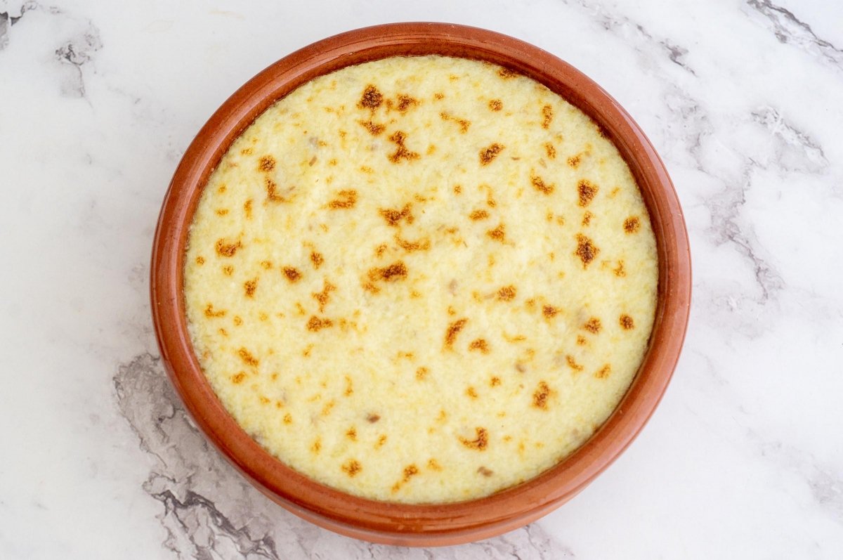 Gratinar la brandada de merluza