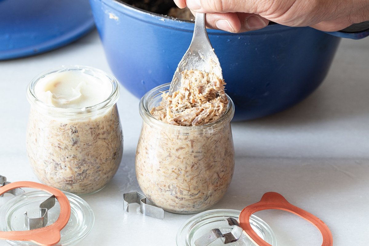 Guardamos las rillettes en tarros
