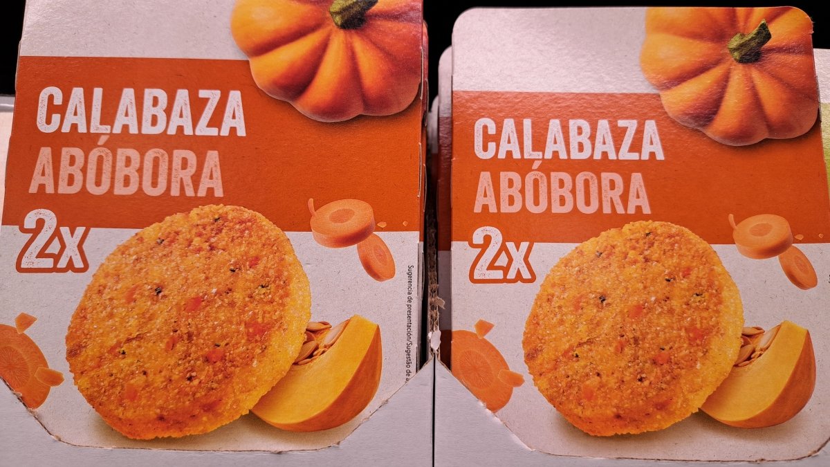 Hamburguesas vegetales Hacendado con calabaza