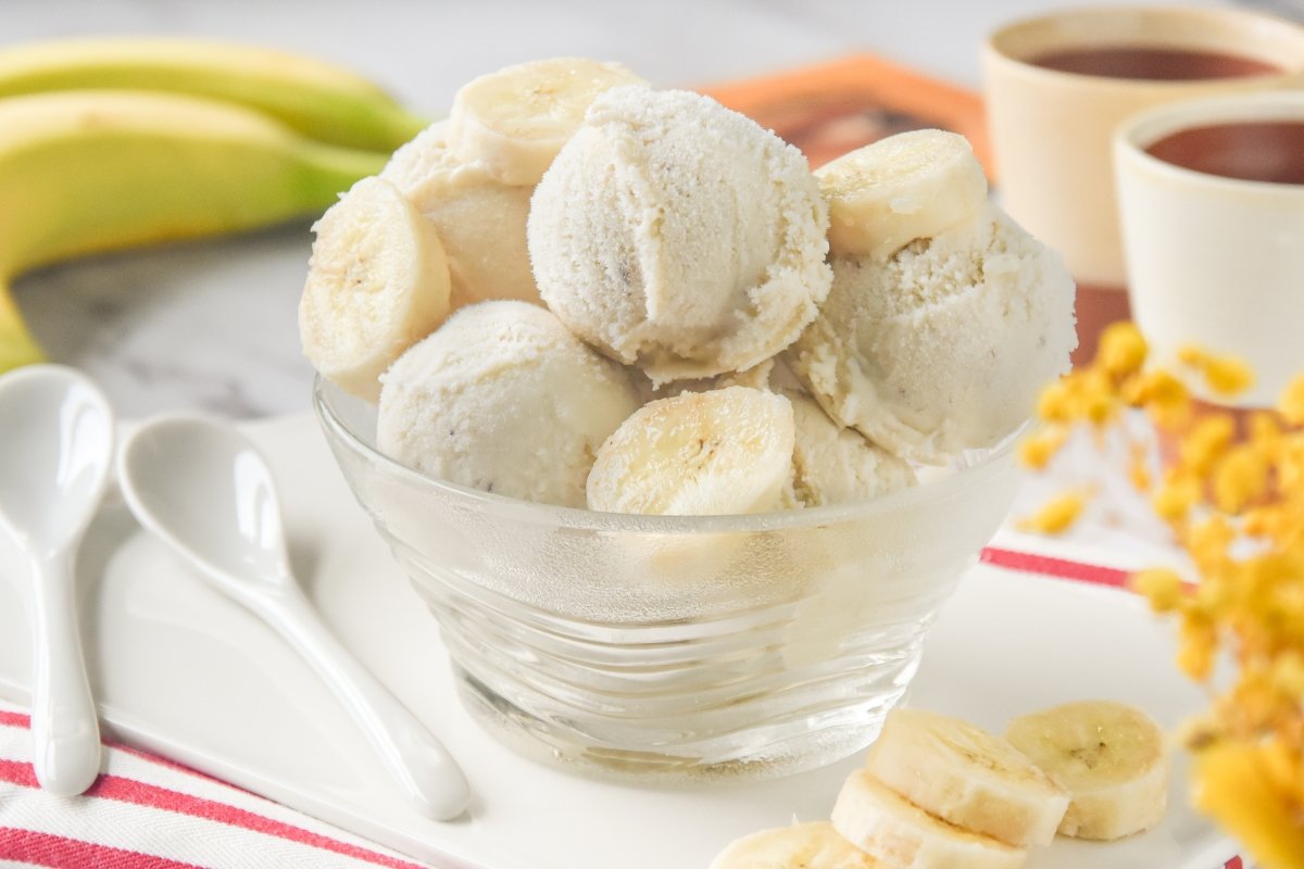 Helado de banana casero