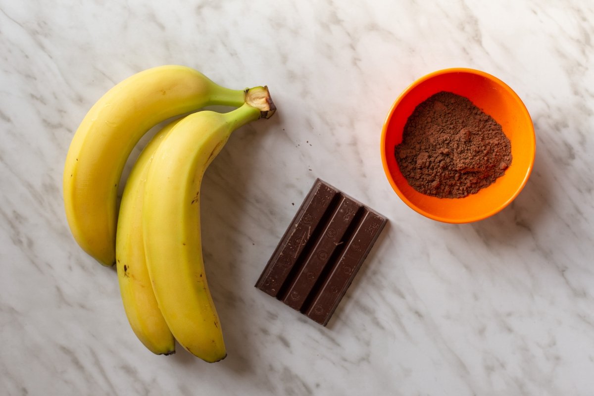 Helado de banana y chocolate