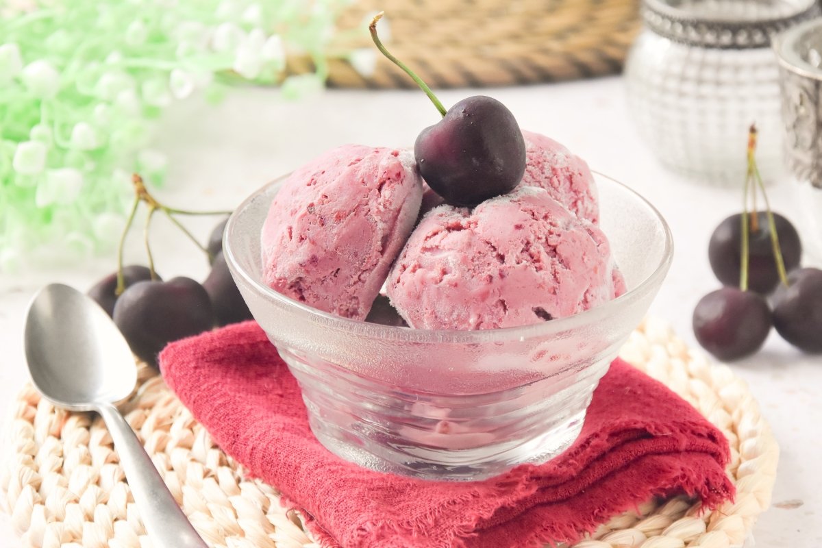 Helado de cerezas