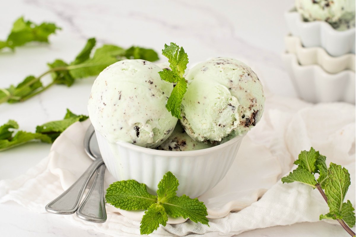 Helado de chocolate y menta casero