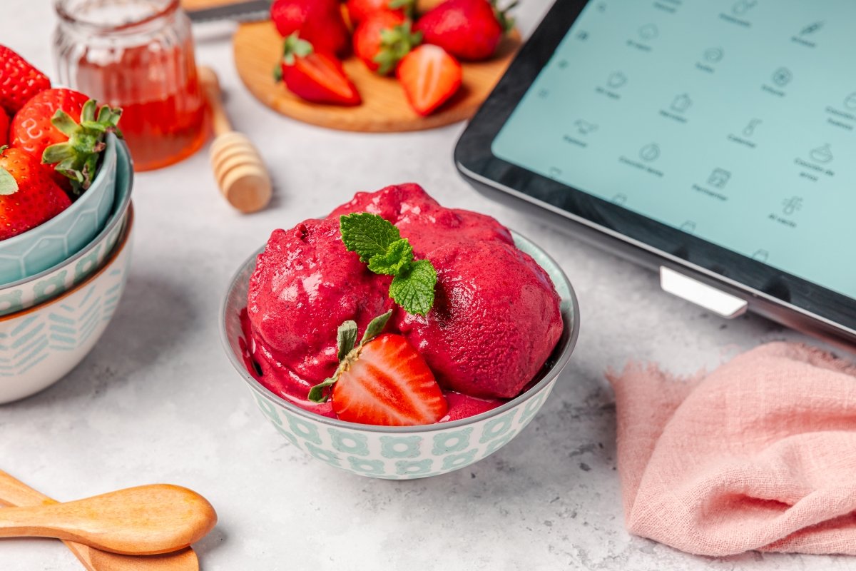 Helado de frutas congeladas en Thermomix