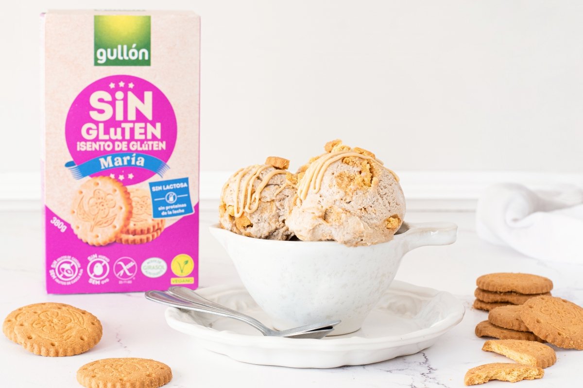 Helado de galletas sin lactosa y sin gluten