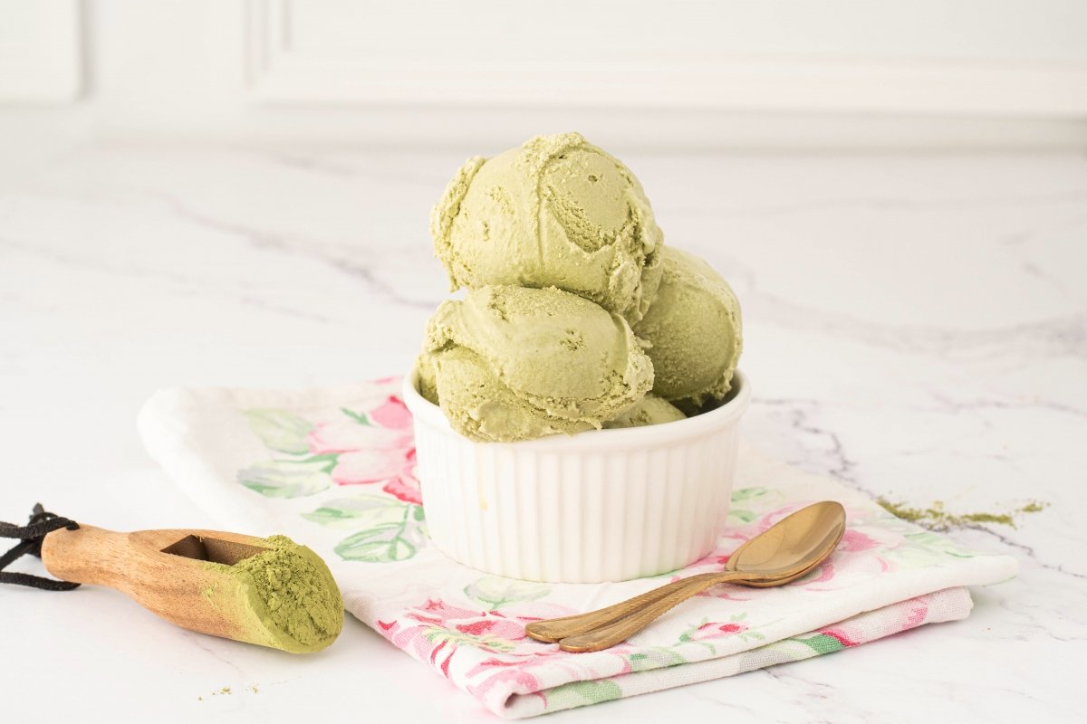 Helado de té matcha