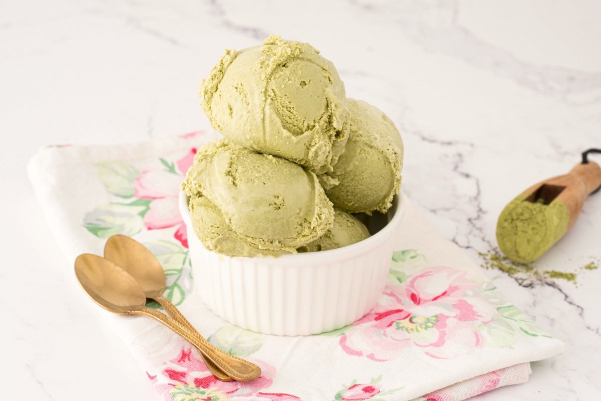 Helado de té verde