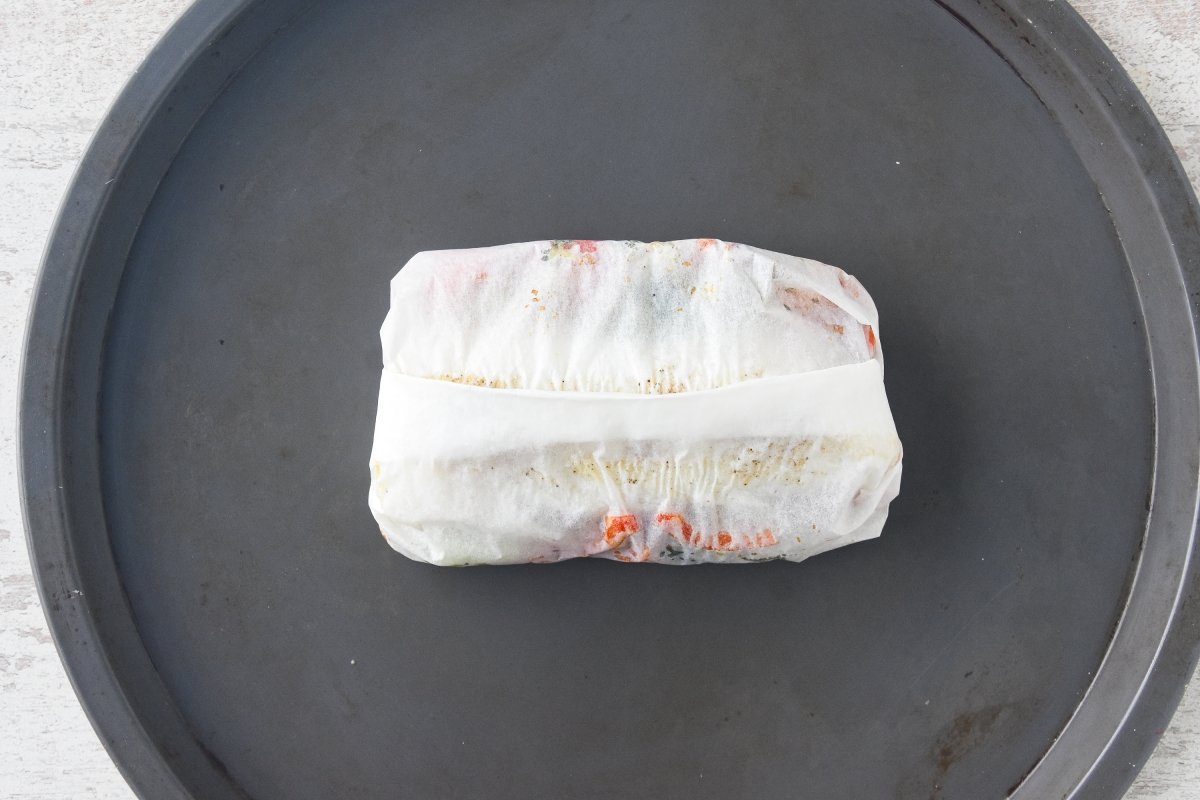 Horneamos el bacalao en papillote
