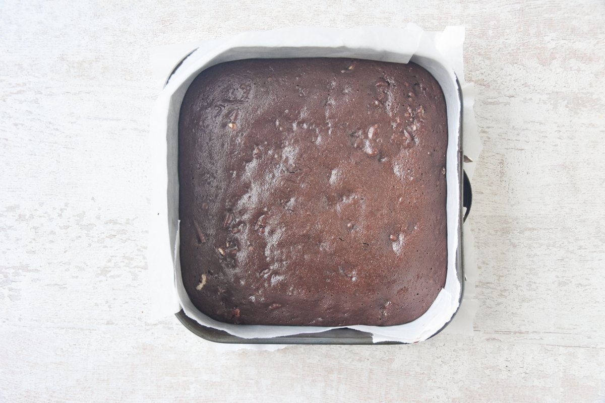 Horneamos el brownie de plátano