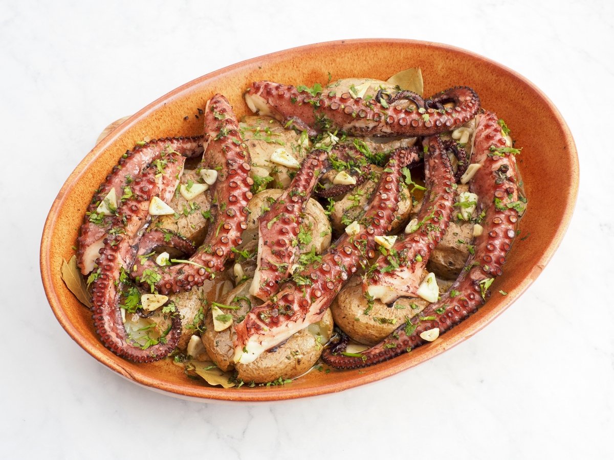 Hornear el pulpo a Lagareiro
