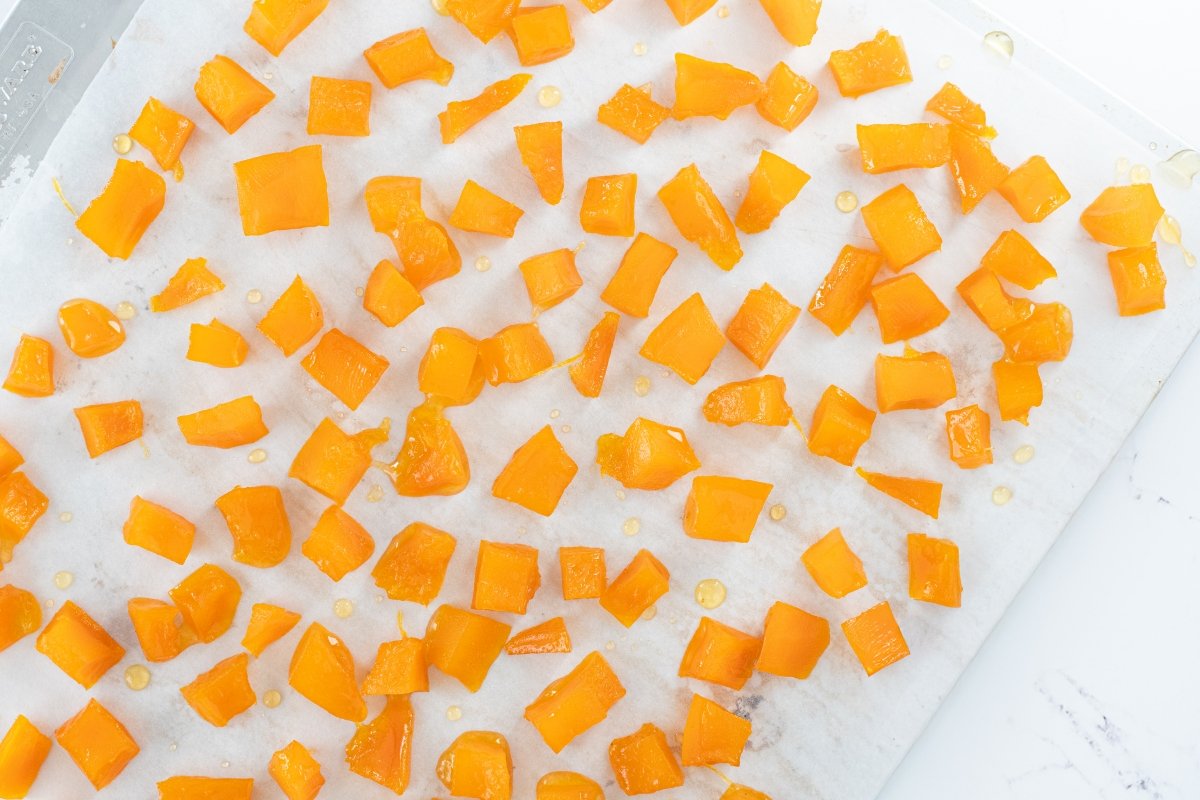 Hornear la calabaza confitada