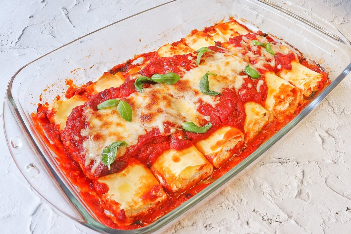 Hornear los manicotti