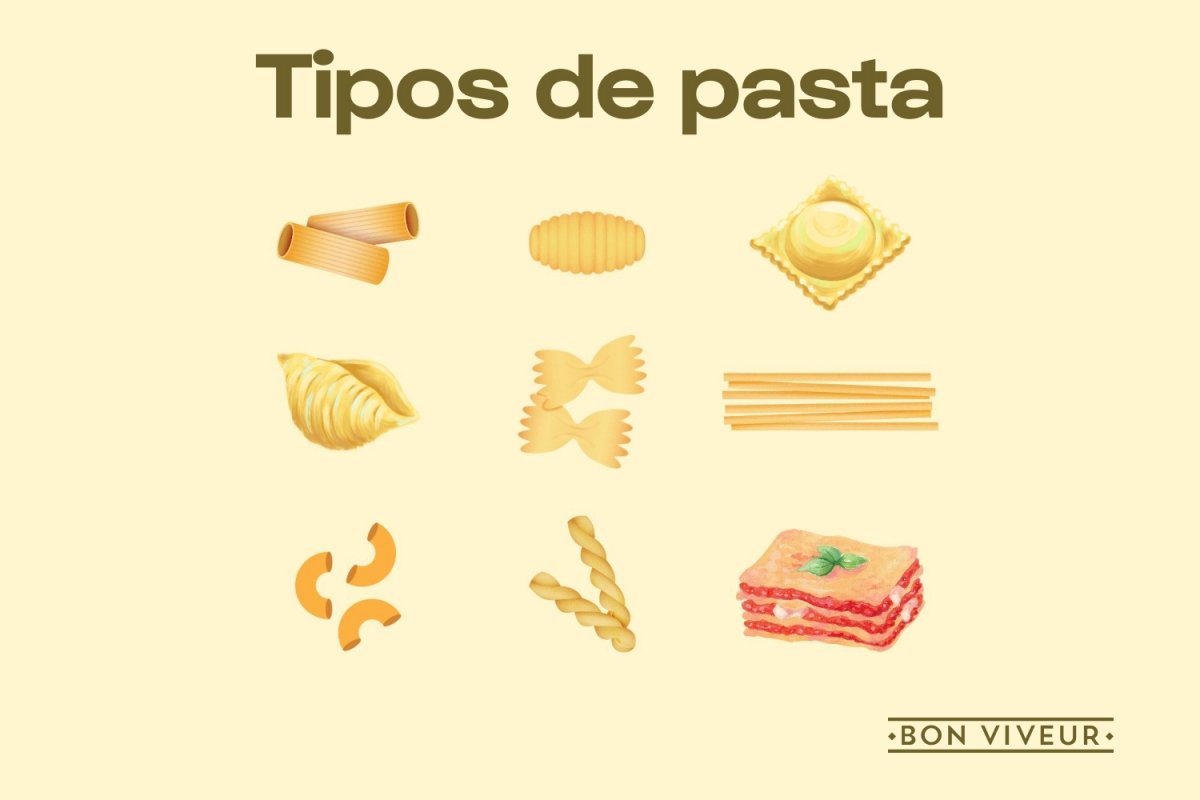 Iconos de diferentes tipos de pasta italiana