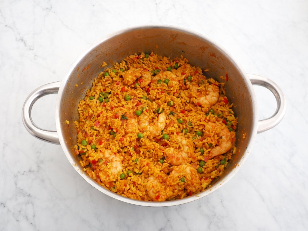 Incorporar el arroz cocido