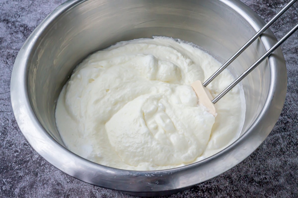 Add the cream to the egg whites
