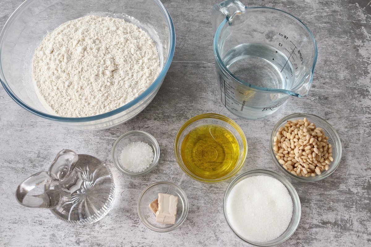 Ingredientes coca de pan dulce