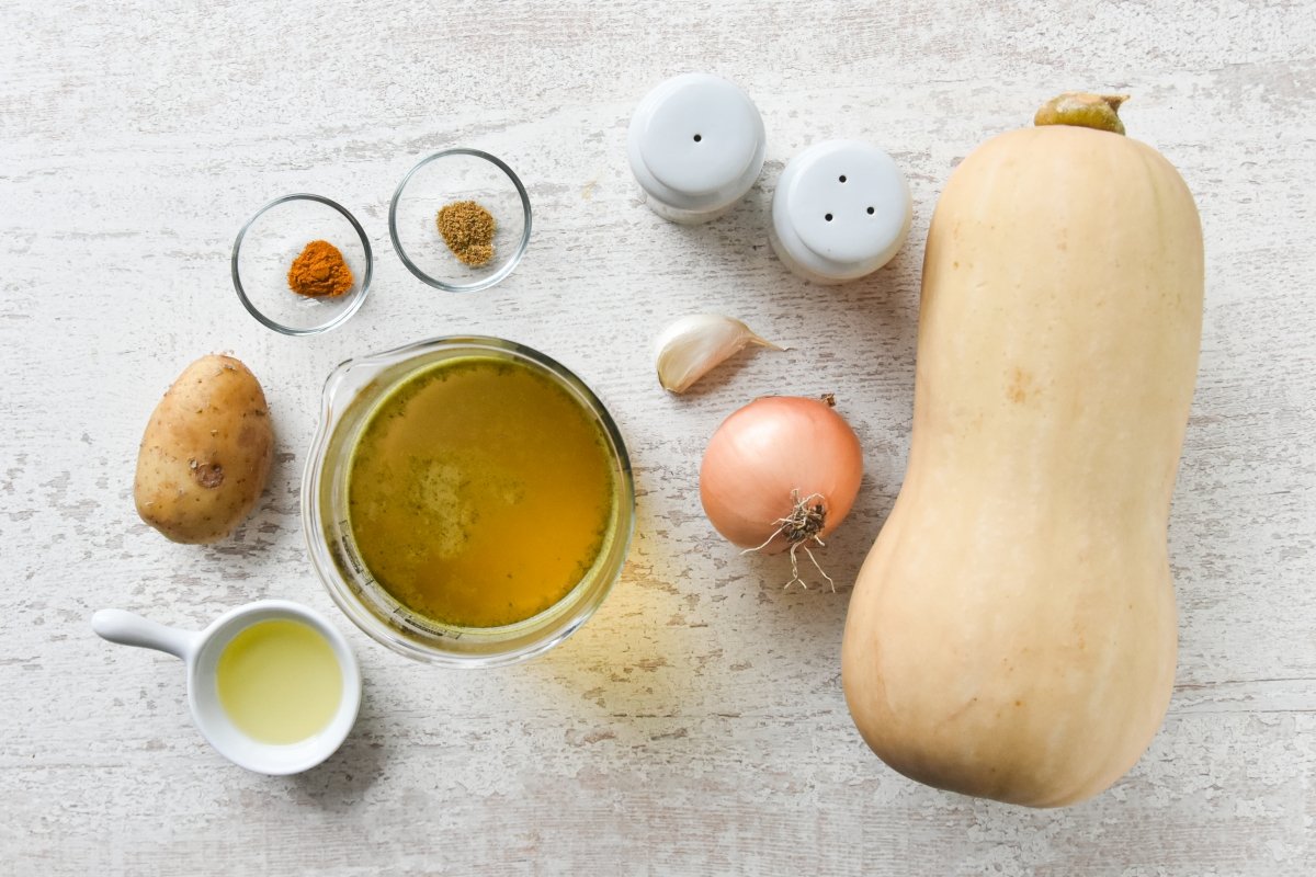 Ingredientes de la crema de calabaza
