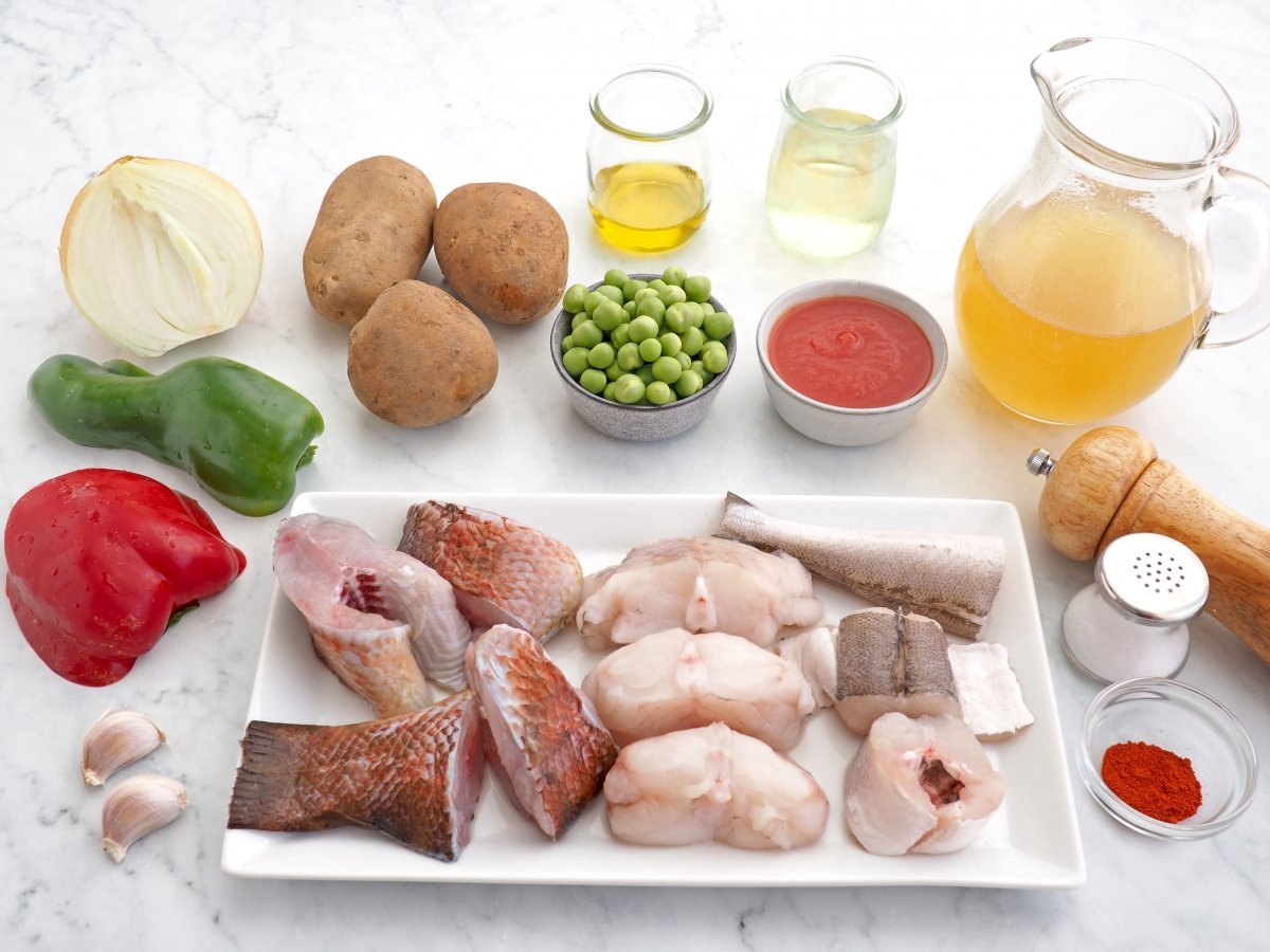 Ingredientes de la caldeirada gallega