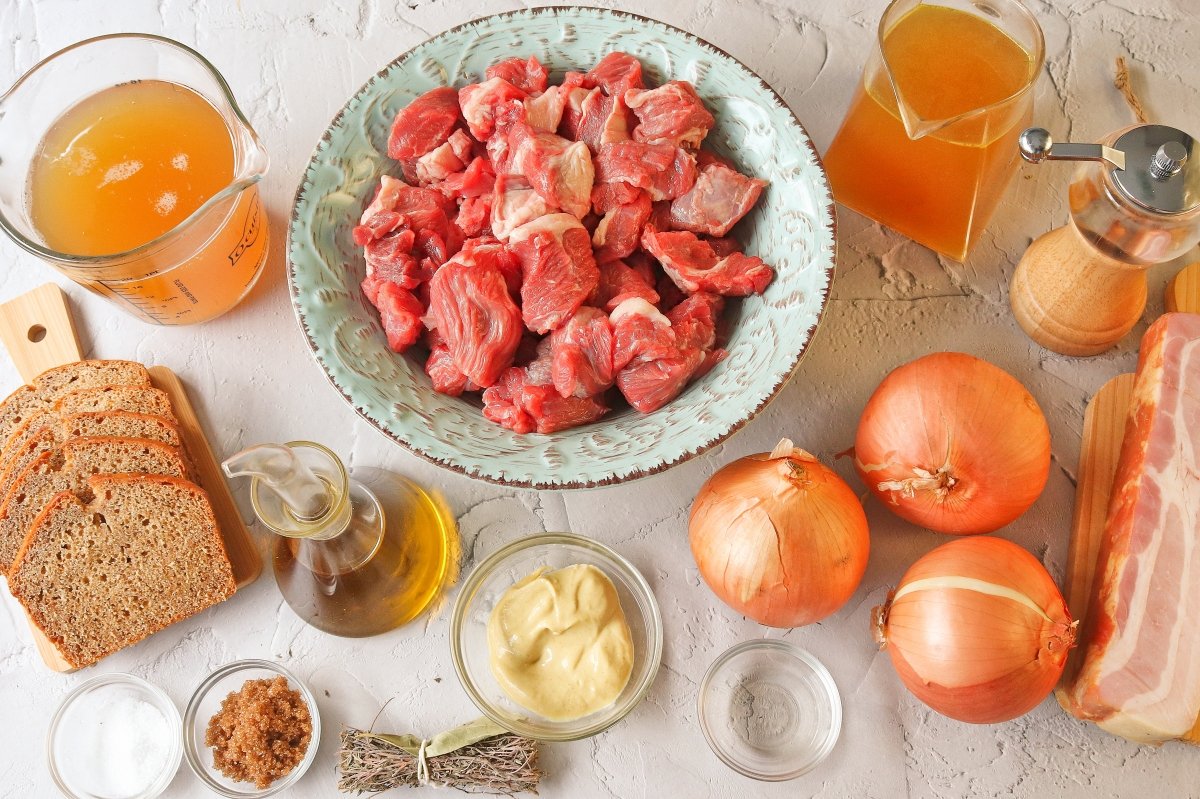 Ingredientes de la carbonade flamande