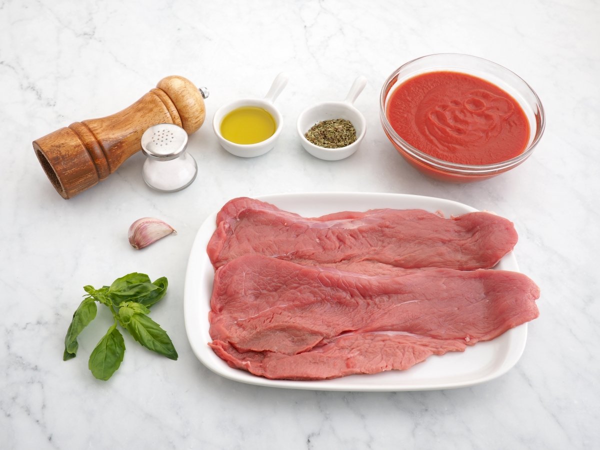 Ingredientes de la carne a la pizzaiola