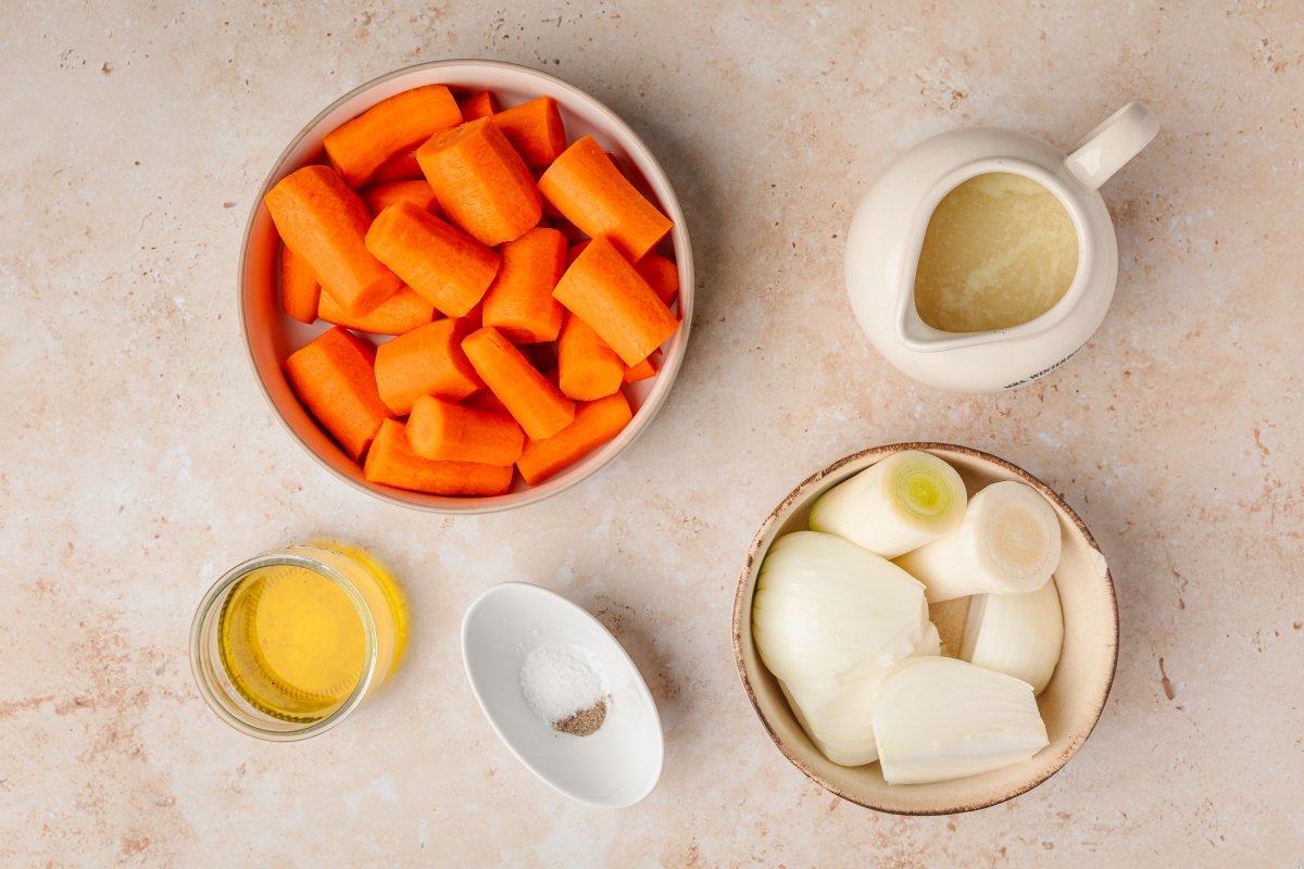Ingredientes de la crema de zanahoria en Thermomix