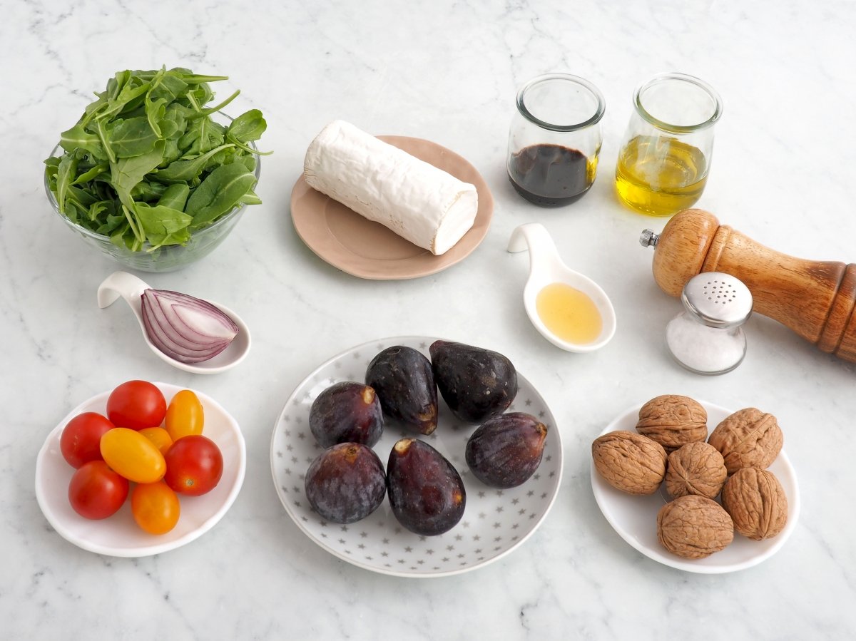 Ingredientes de la ensalada de higos