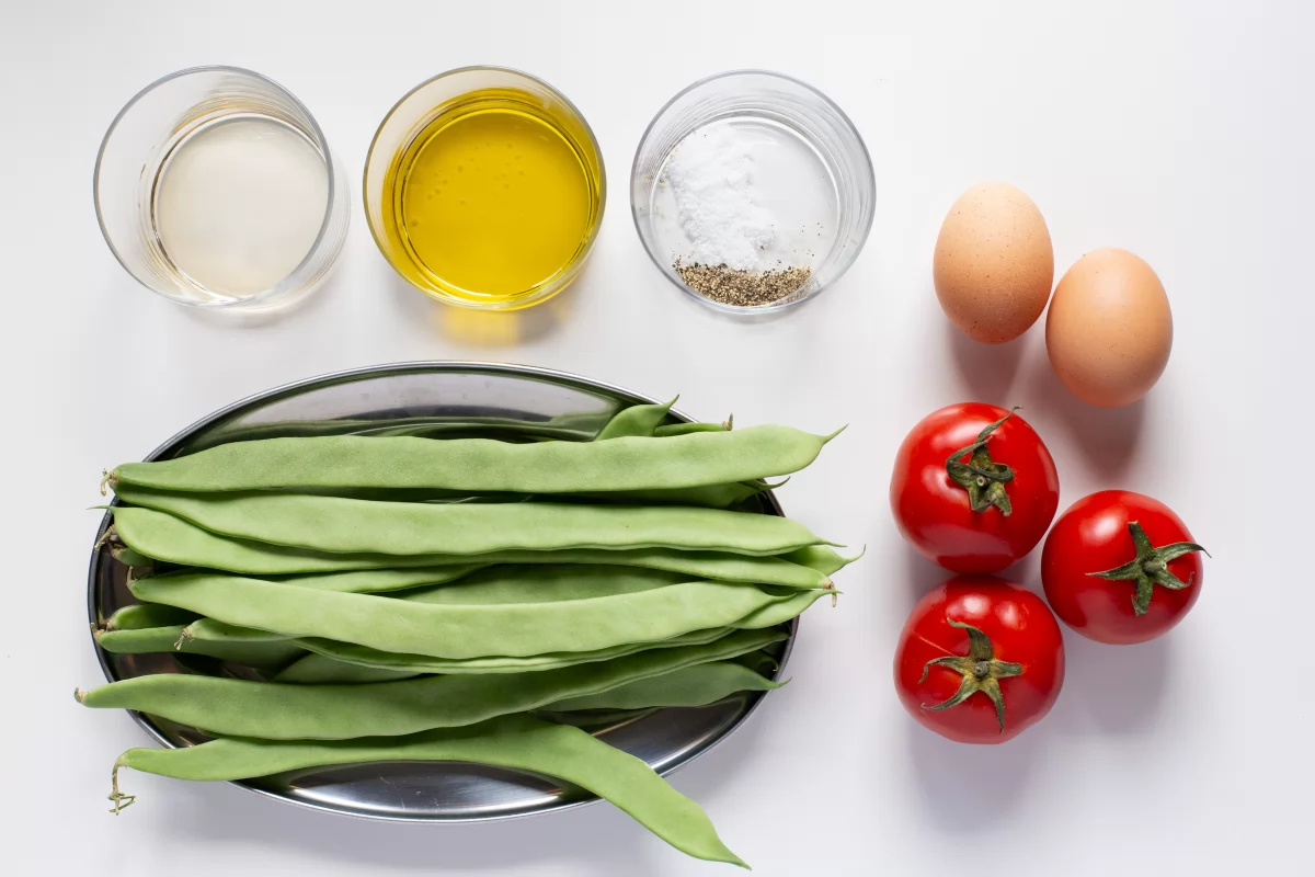 Ingredientes necesarios de la ensalada de judías verdes para 4 personas