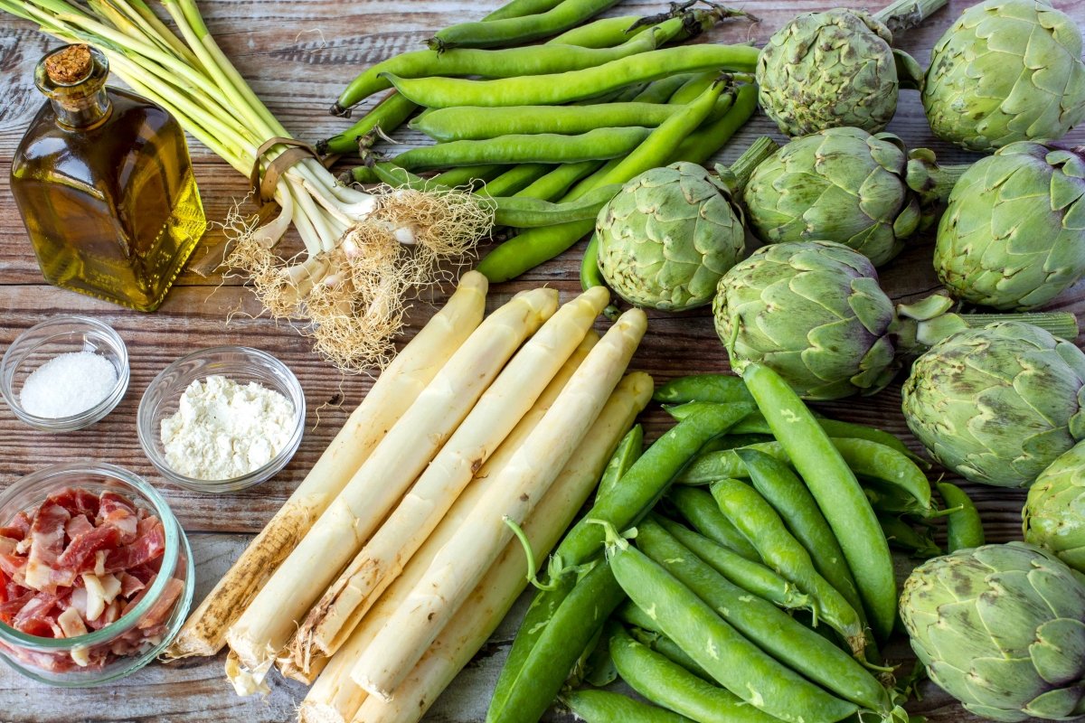 Ingredientes de la menestra de verduras de Tudela