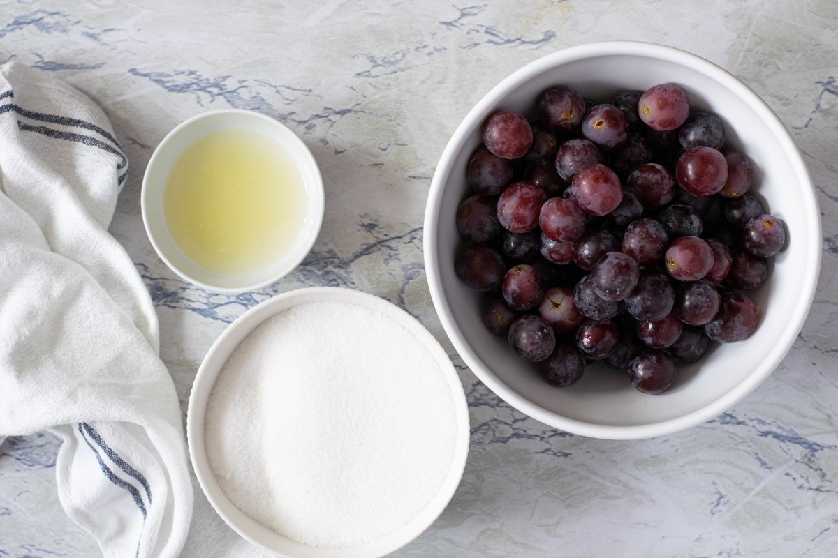Ingredientes de la mermelada de uva