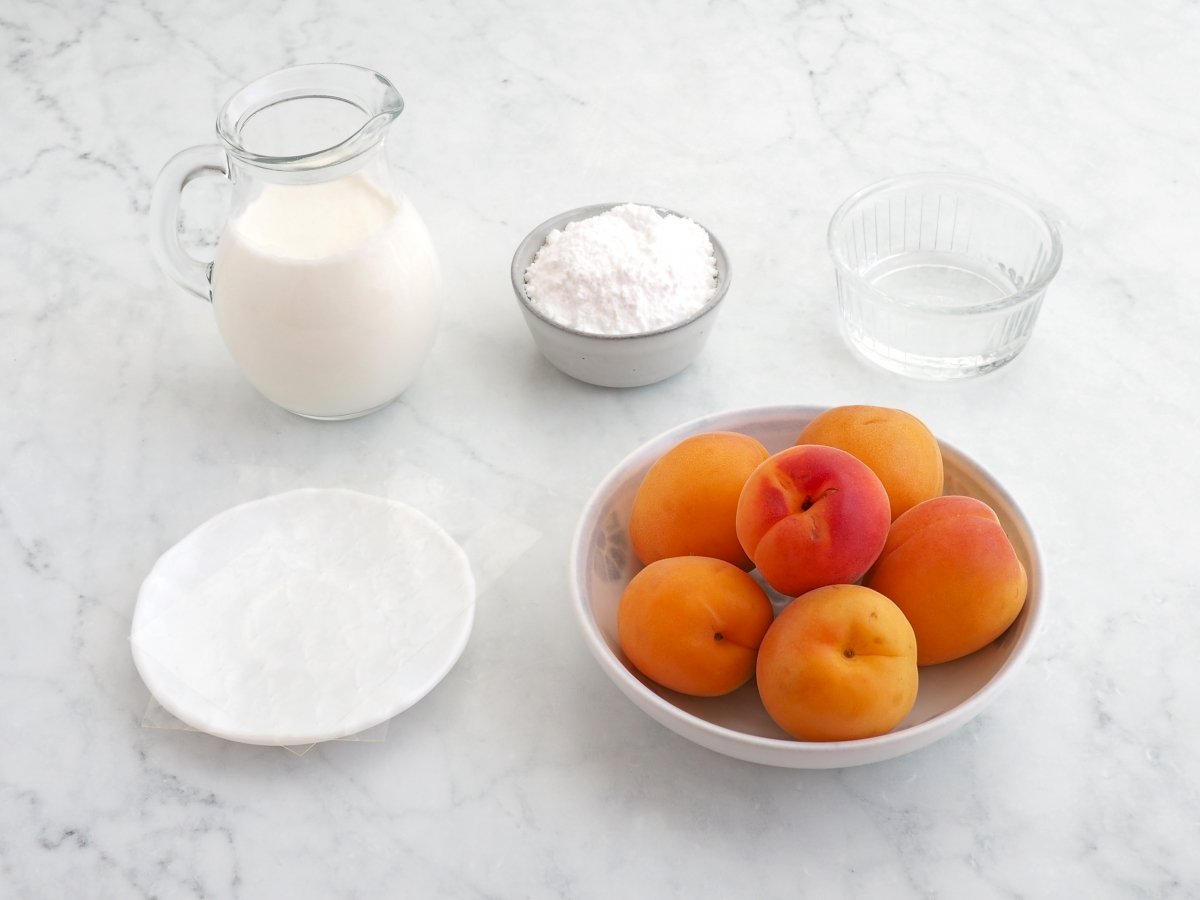 Ingredientes de la mousse de albaricoque