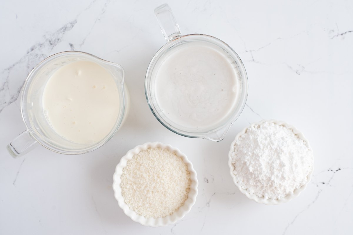 Ingredientes de la mousse de coco