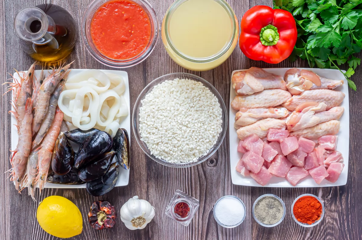 Paella mixta 1 Ingredientes de la paella mixta *