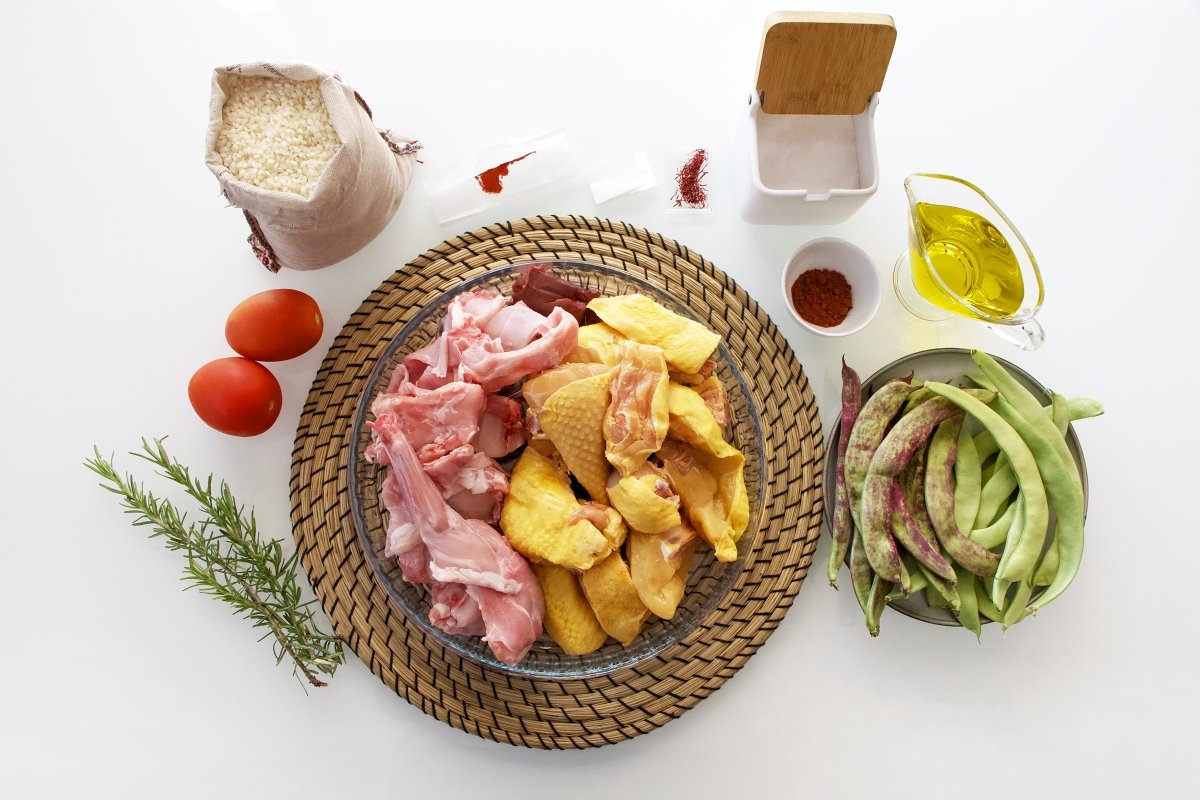 Ingredientes de la paella valenciana