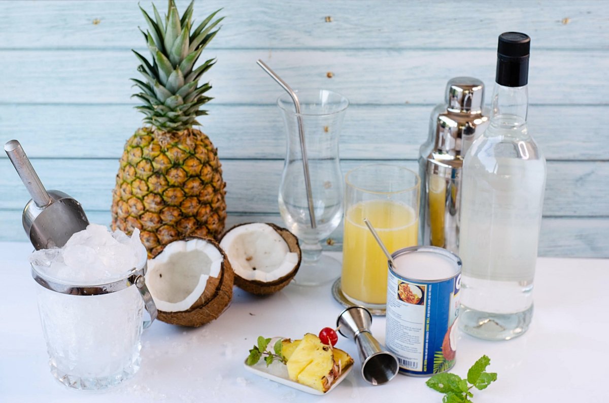 Ingredientes de la piña colada