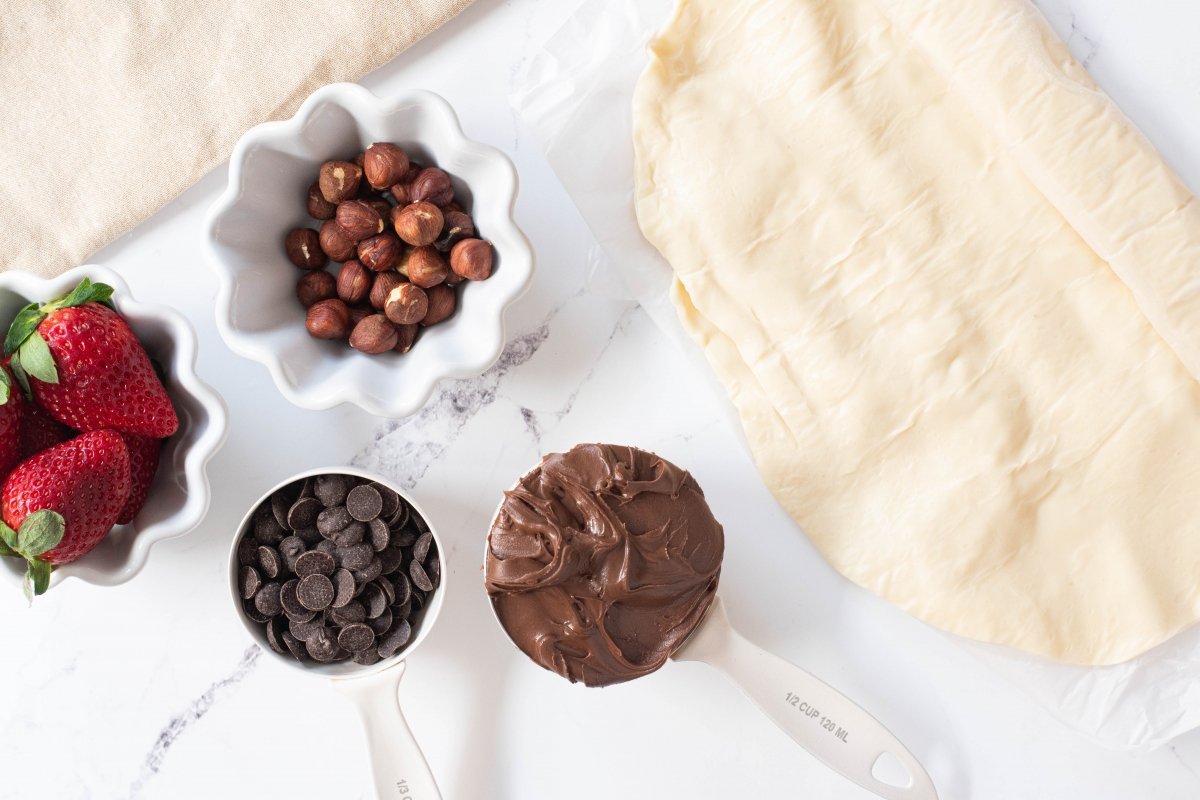 Ingredientes de la pizza de chocolate