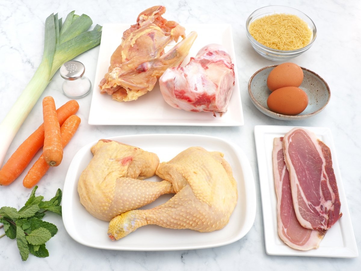 Ingredientes de la sopa de picadillo