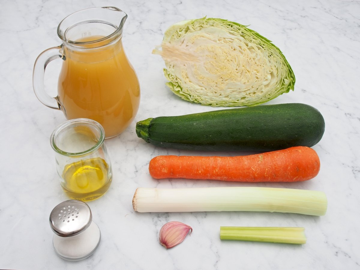 Ingredientes de la sopa de verduras