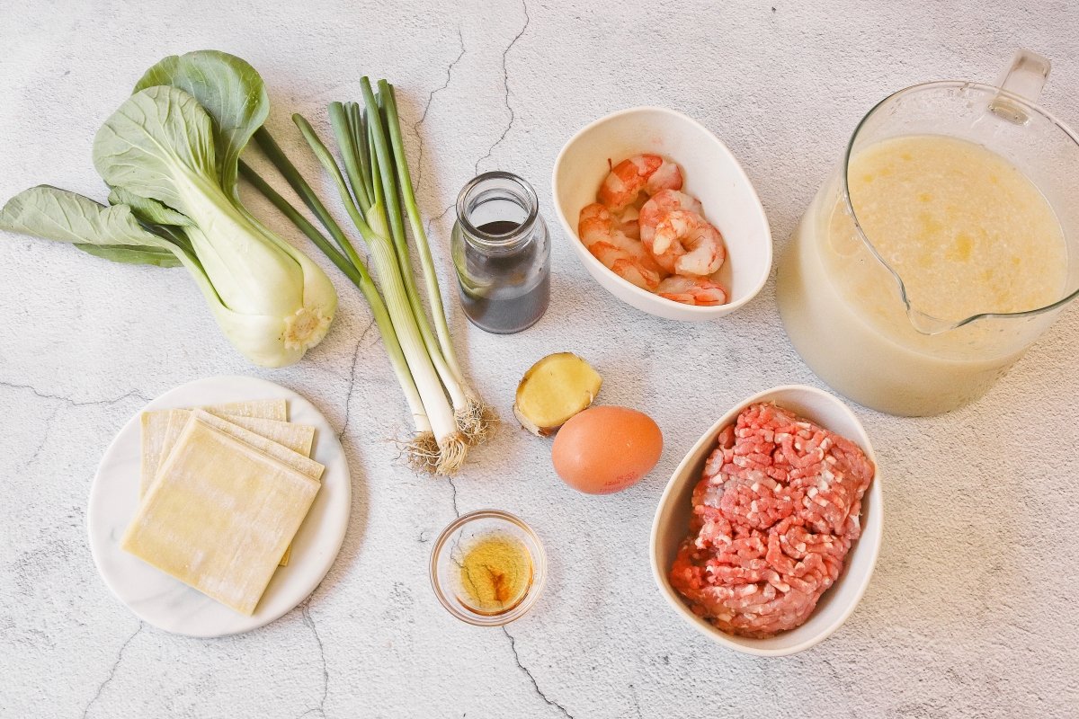 Ingredientes de la sopa wan tun