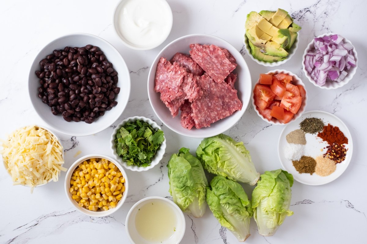 Ingredientes de la taco salad