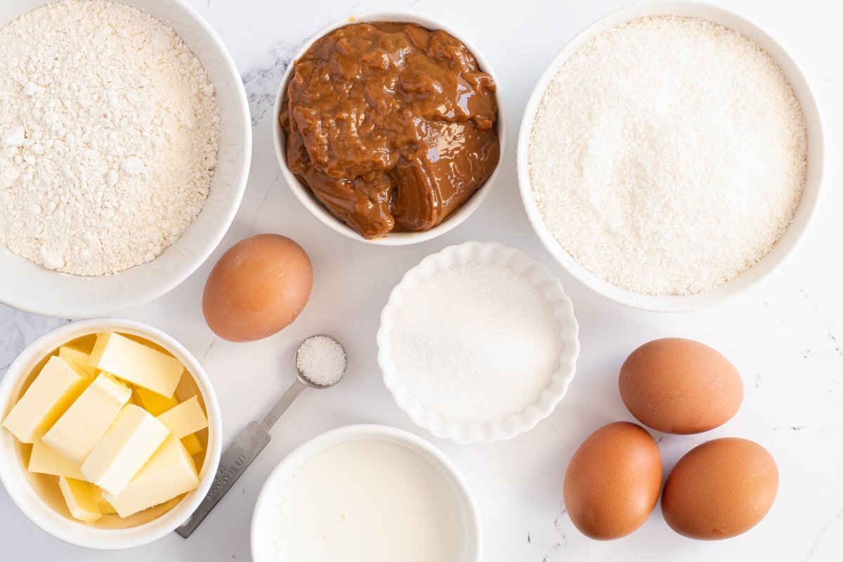 Ingredientes de la tarta de coco