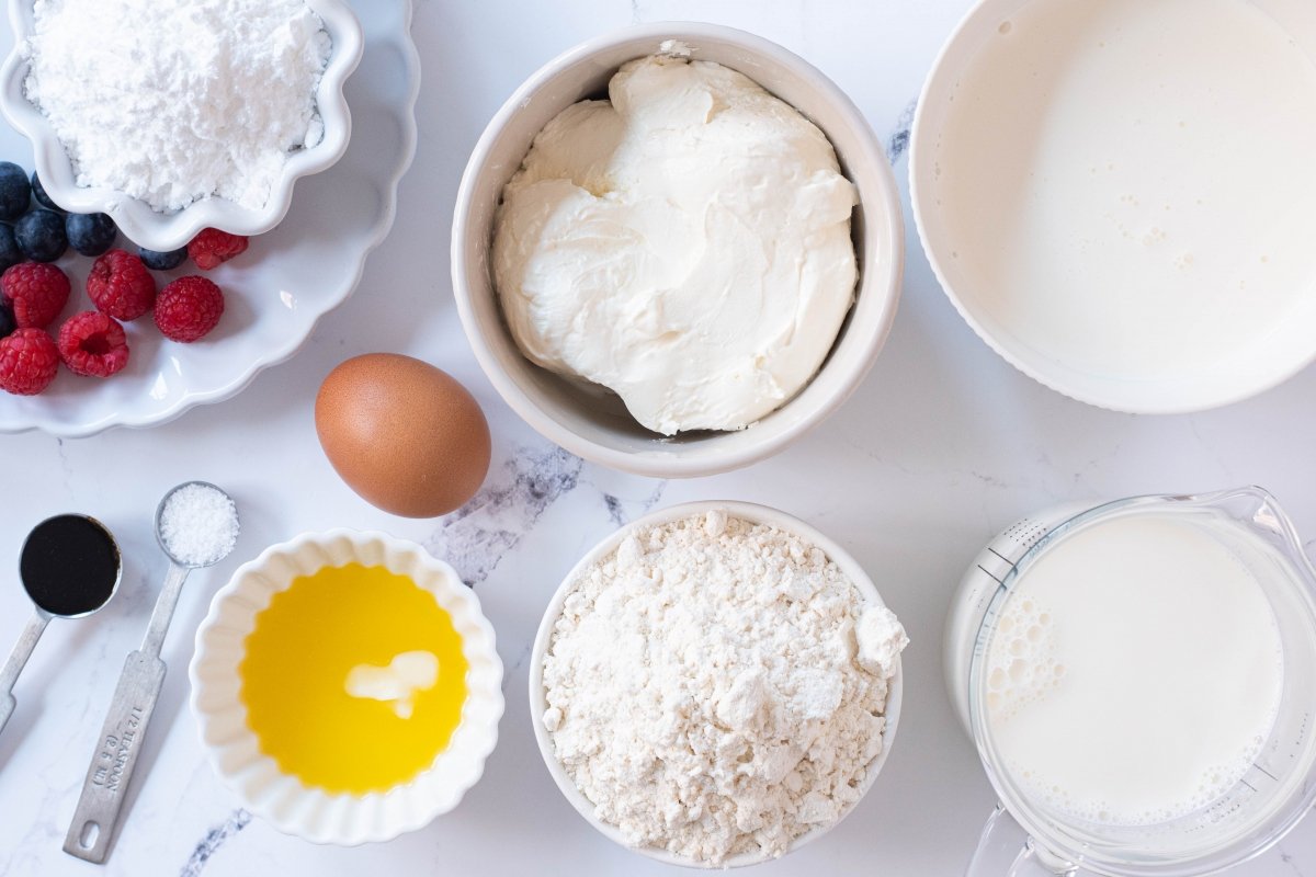 Ingredientes de la tarta de crepes