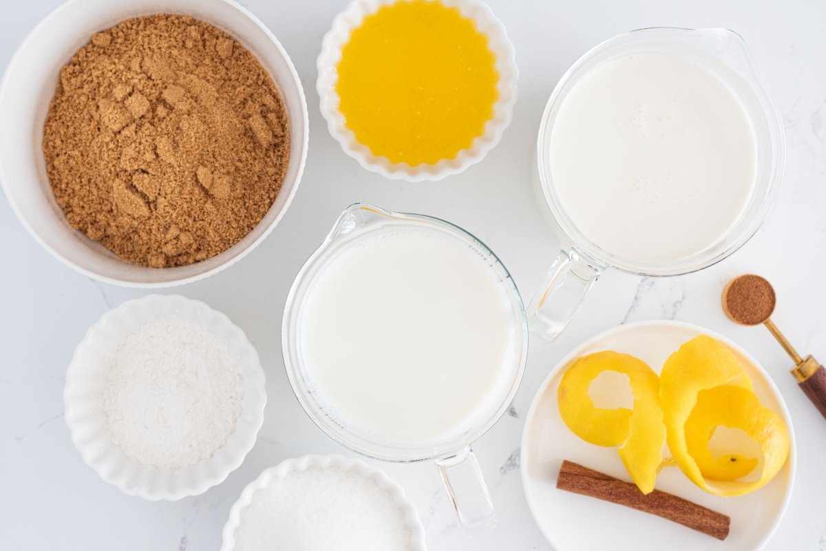 Ingredientes de la tarta de leche merengada