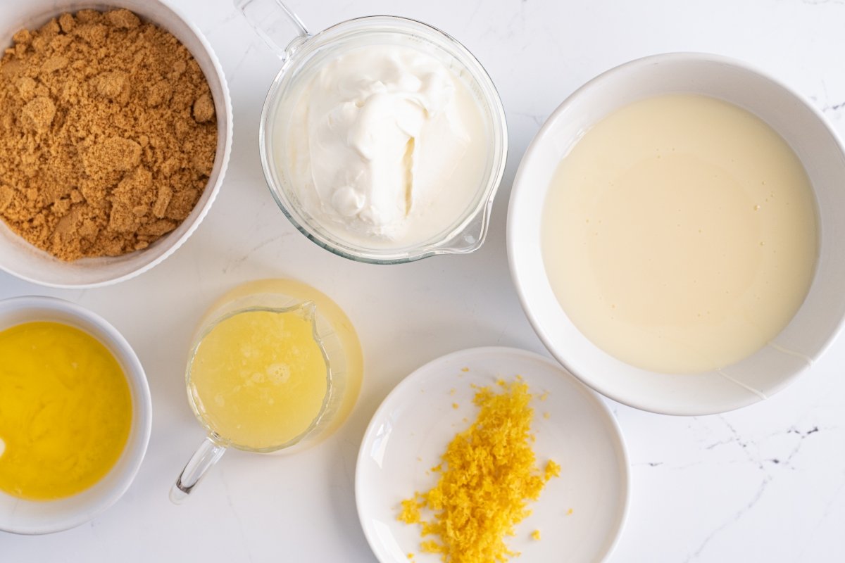 Ingredientes de la tarta de limón con leche condensada